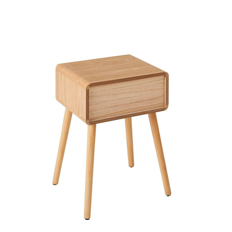 Ava - Mesita de noche con 1 cajón - Madera clara