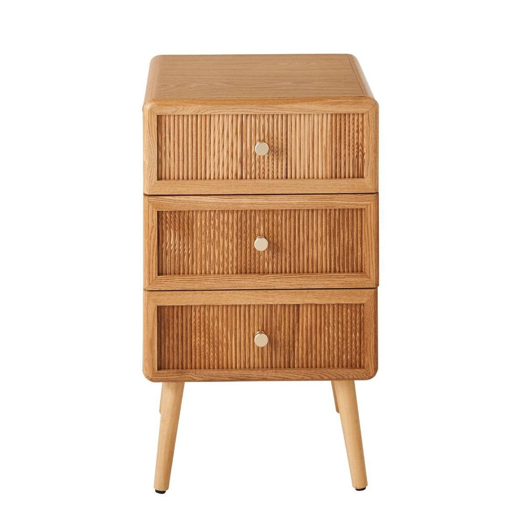 Ava - 3 Drawer Bedside Table - Laminated