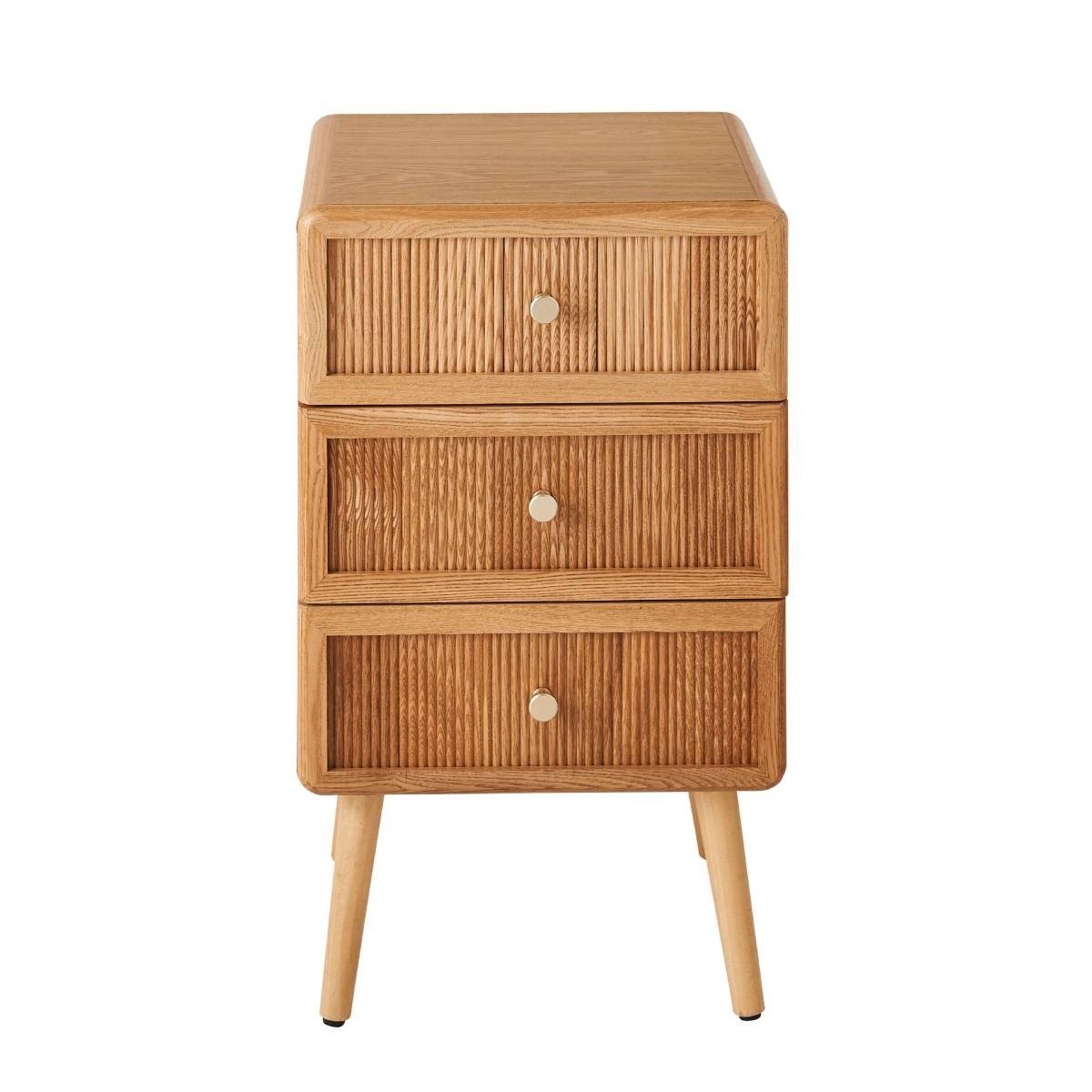 Ava - 3 Drawer Bedside Table - Laminated