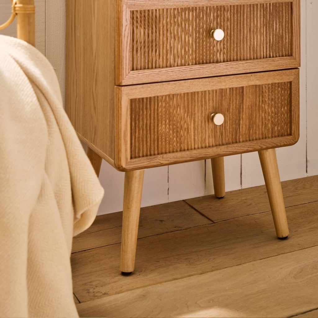 Ava - 3 Drawer Bedside Table - Laminated