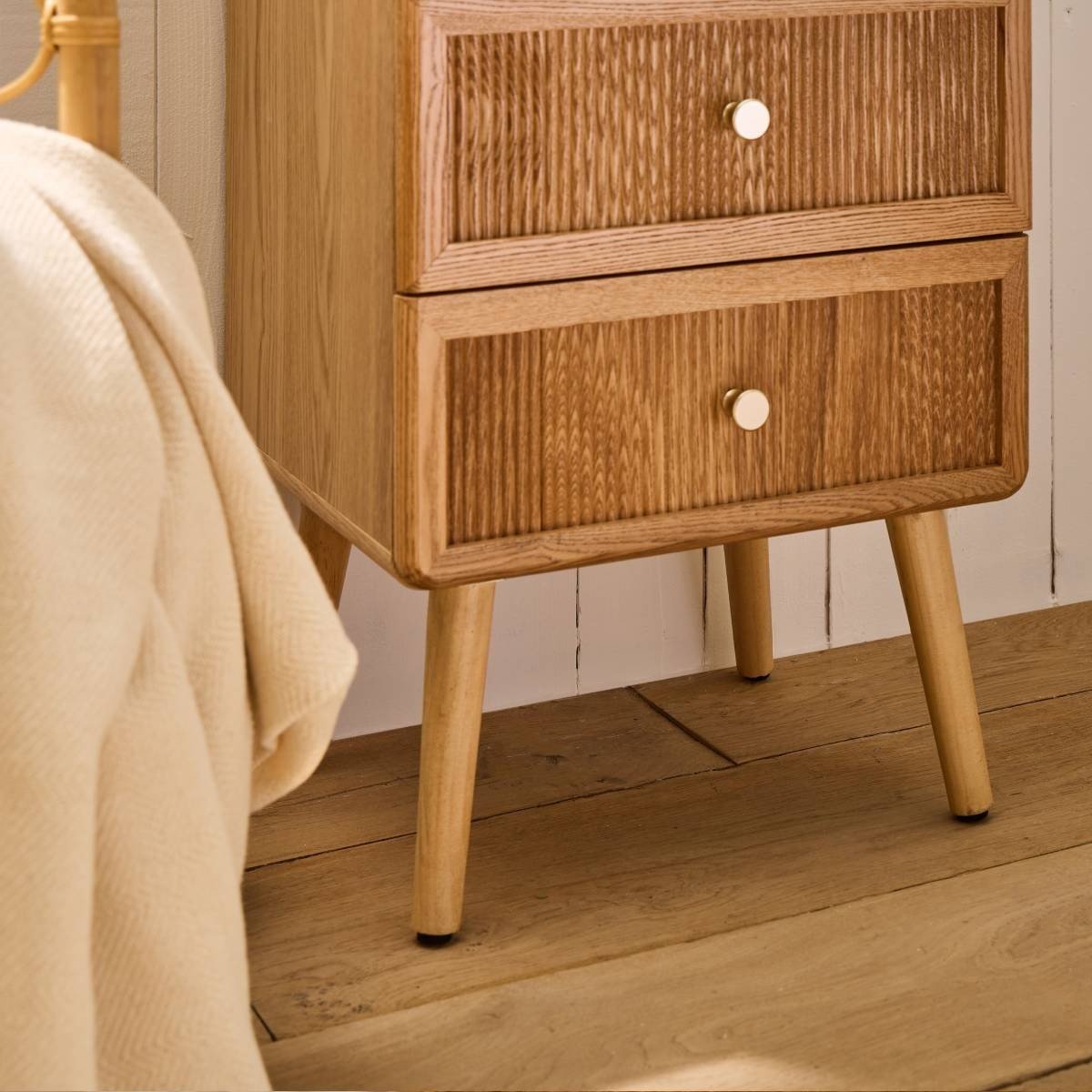 Ava - 3 Drawer Bedside Table - Laminated