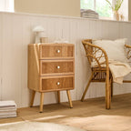 Ava - 3 Drawer Bedside Table - Laminated
