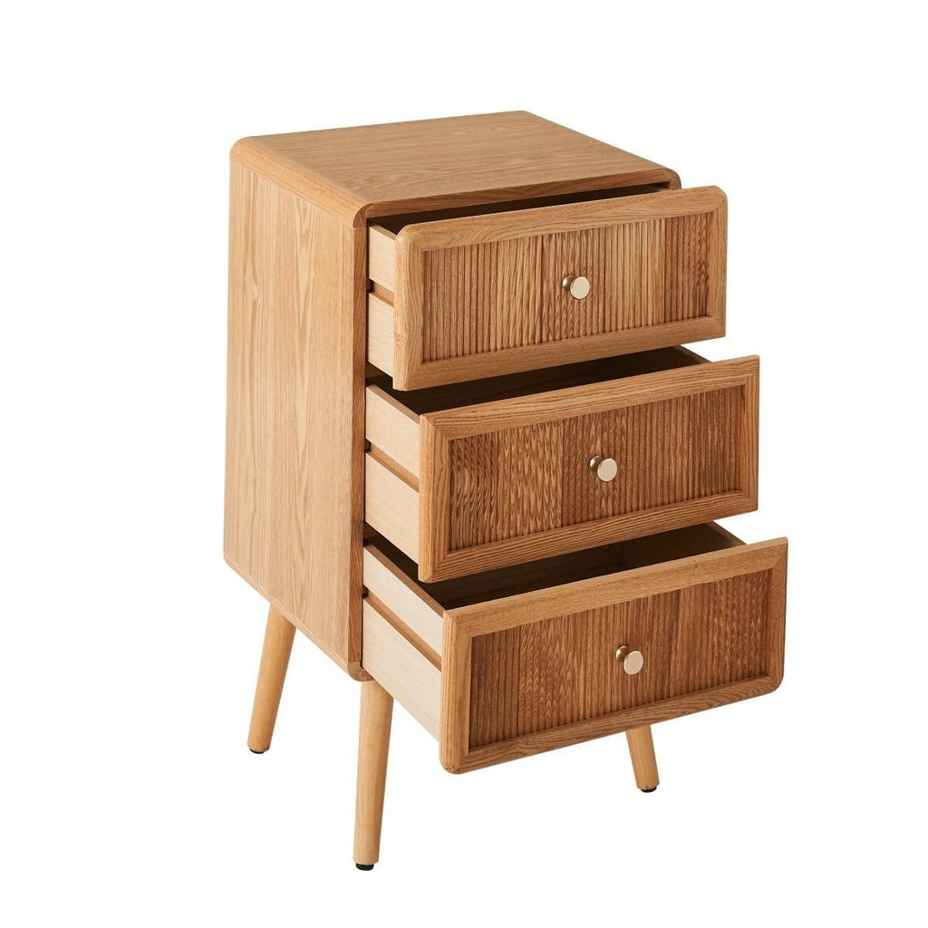 Ava - 3 Drawer Bedside Table - Laminated