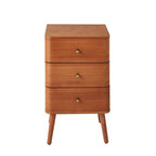 Karl - 3 Drawer Bedside Table - Rounded Edges