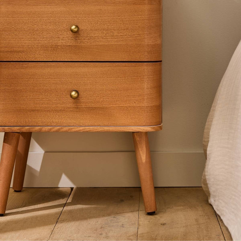 Table De Chevet 3 Tiroirs Et Plus Karl - Bois Clair