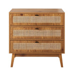 Alia - 3 Drawer Chest - Wood & Rattan