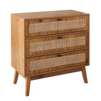 Alia - 3 Drawer Chest - Wood & Rattan