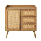 Palmo - Chest of 3 Drawers / 1 Door - Wood & Rattan