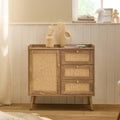 Palmo - Chest of 3 Drawers / 1 Door - Wood & Rattan