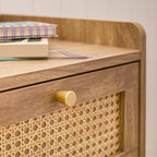 Palmo - Chest of 3 Drawers / 1 Door - Wood & Rattan