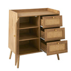 Palmo - Chest of 3 Drawers / 1 Door - Wood & Rattan
