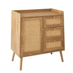 Palmo - Chest of 3 Drawers / 1 Door - Wood & Rattan