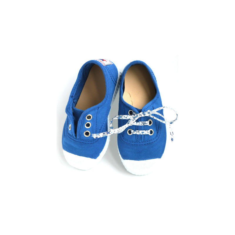 Chaussures Baskets Tennis En Toiles À Lacets Et Élastiques - Bleu Cobalt - Mixte
