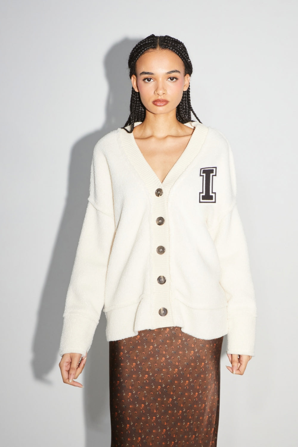 Chaqueta tipo cárdigan blanca Preppy de The Jackson