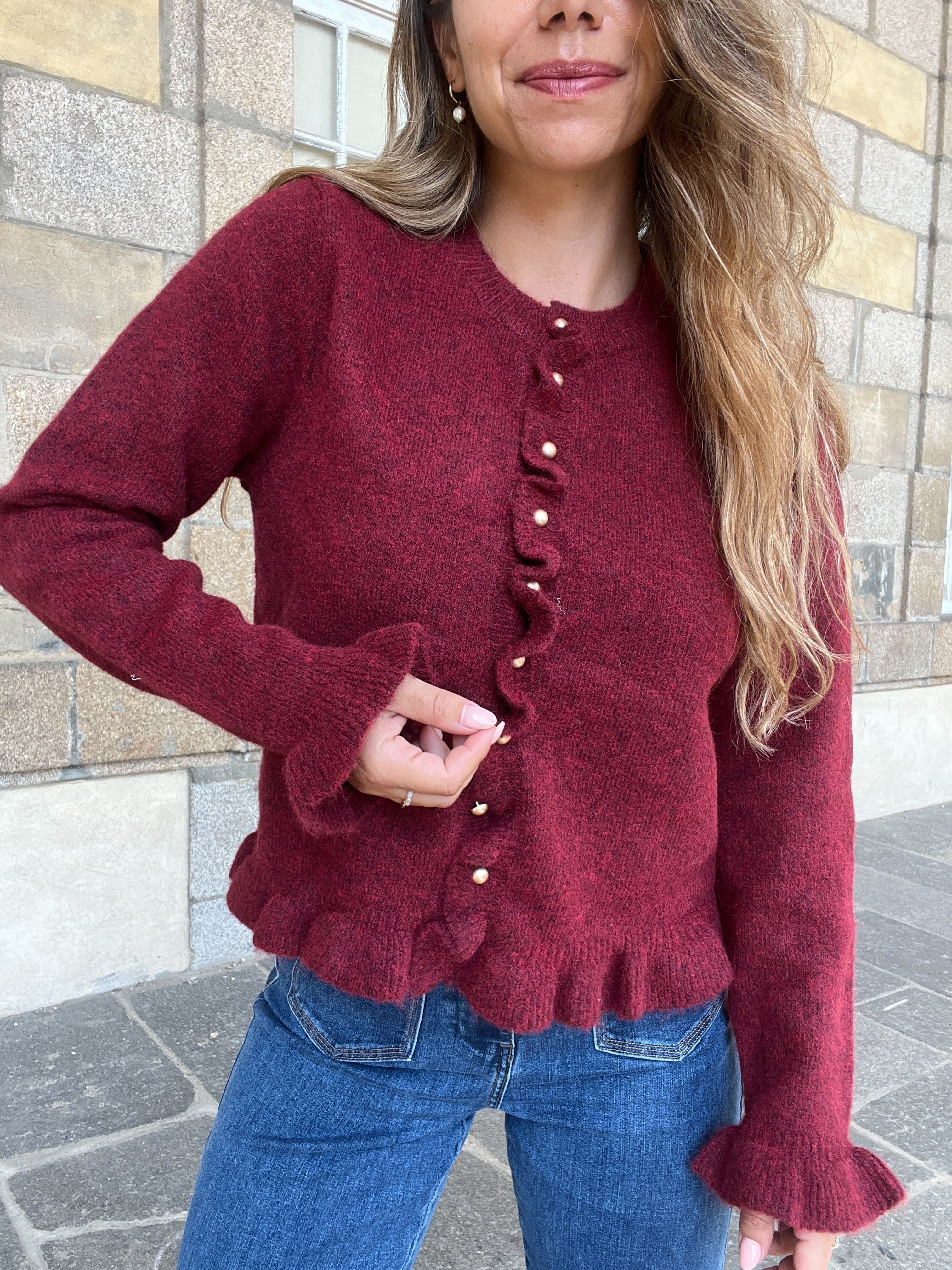 Maxine Burgundy Cardigan