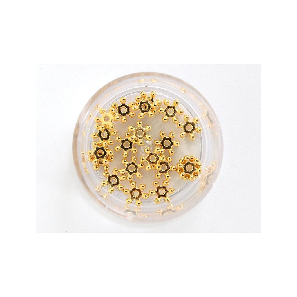 Box of 20 Heishi Spacer Beads - Golden Flower 6X2Mm