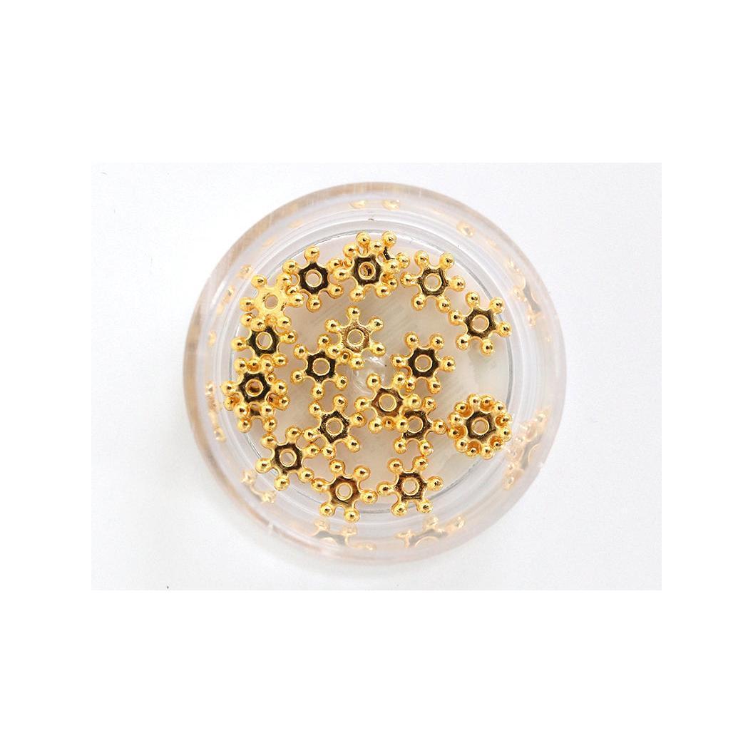Box of 20 Heishi Spacer Beads - Golden Flower 6X2Mm