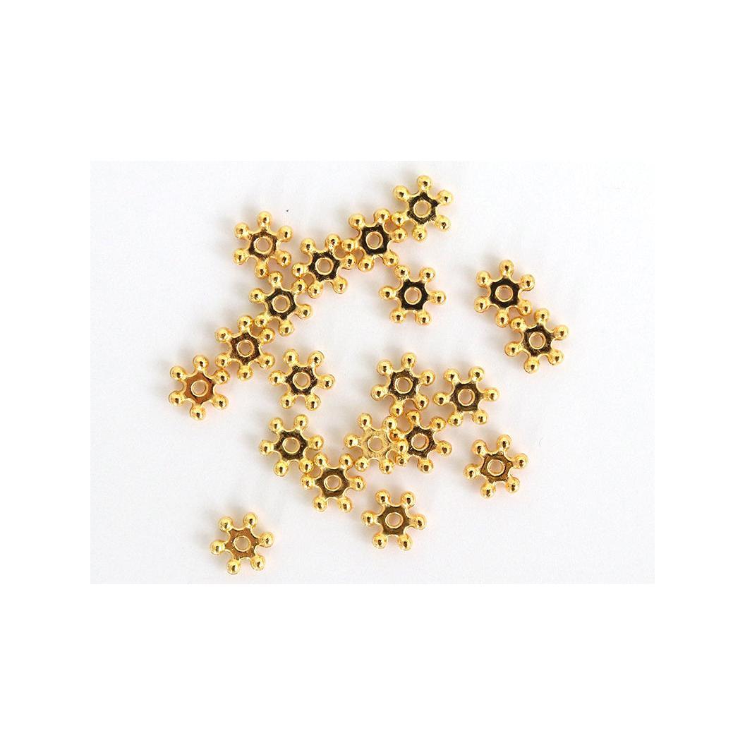 Box of 20 Heishi Spacer Beads - Golden Flower 6X2Mm