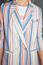 Le Blazer Ema À Rayures Pop Multicolores En Coton Organique