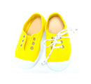 Chaussures Baskets Tennis En Toiles À Lacets Et Élastiques - Jaune Vif - Mixte