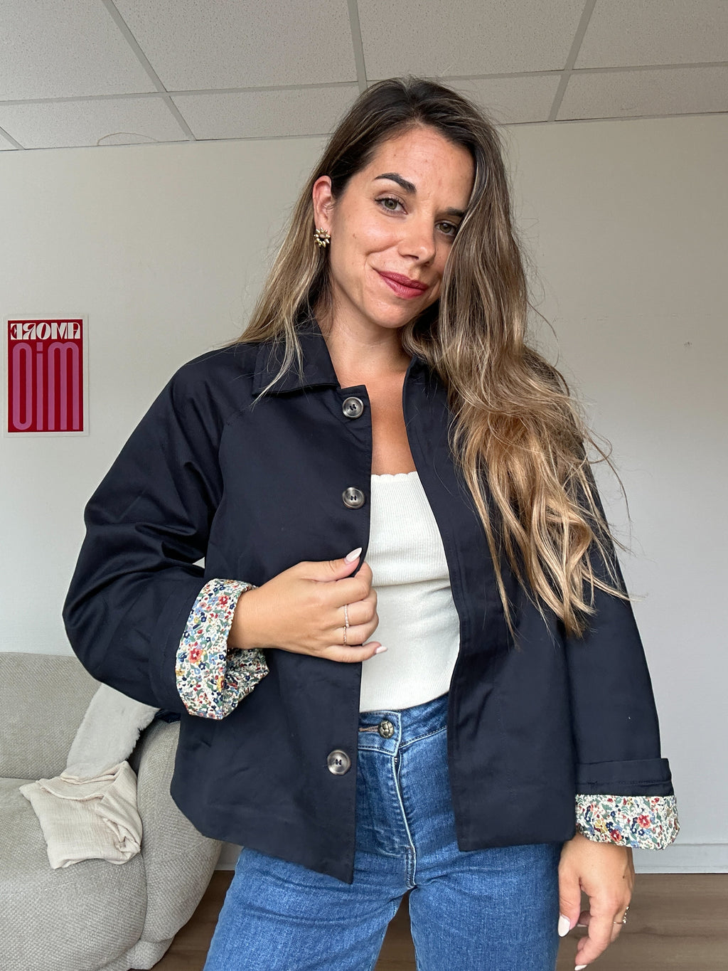 Chaqueta trench Liberty de algodón marino Edith