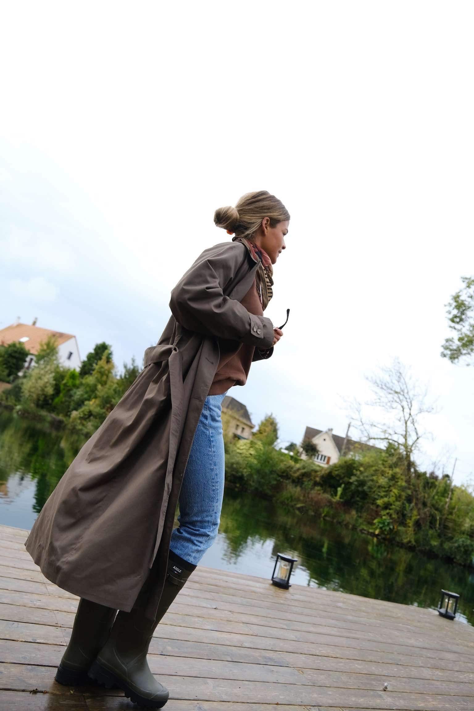 Paul Trench Coat Khaki/Leopard
