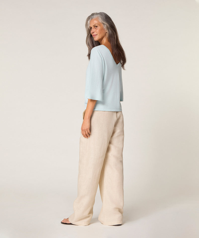 Jersey Manga Corta - Azul Agua - Mujer