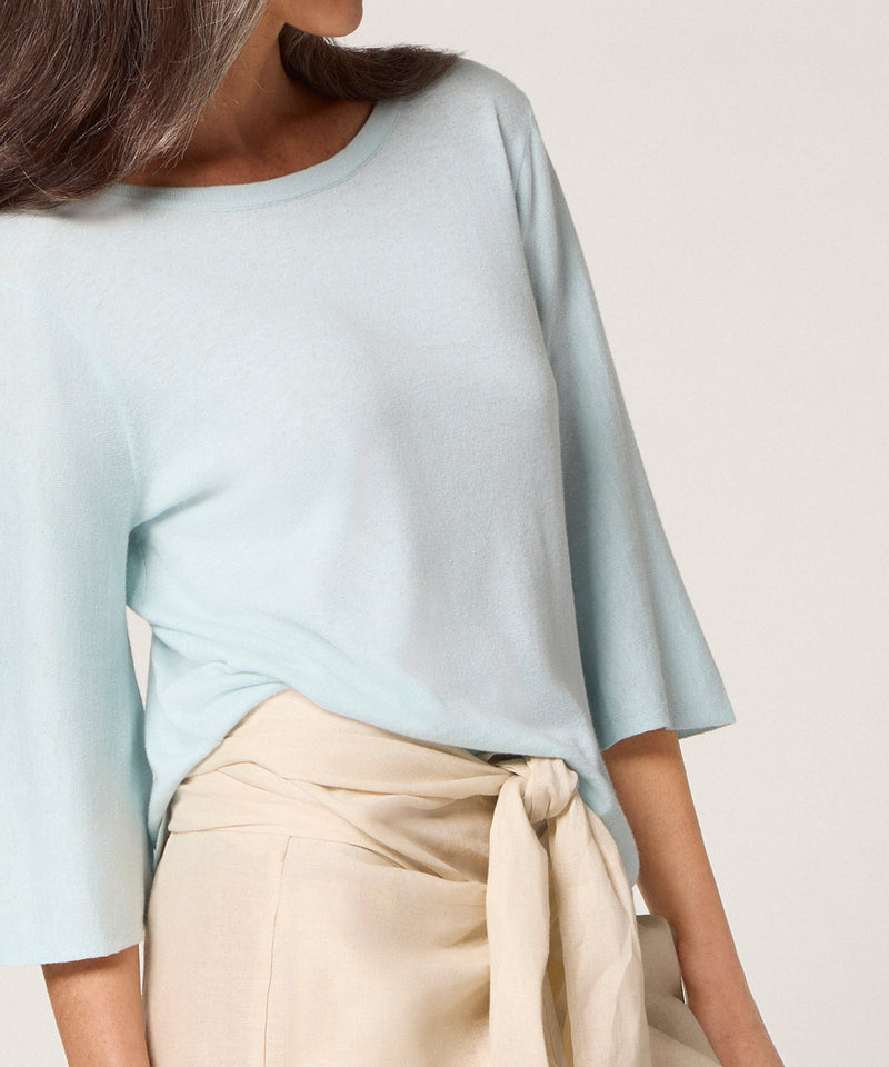 Jersey Manga Corta - Azul Agua - Mujer