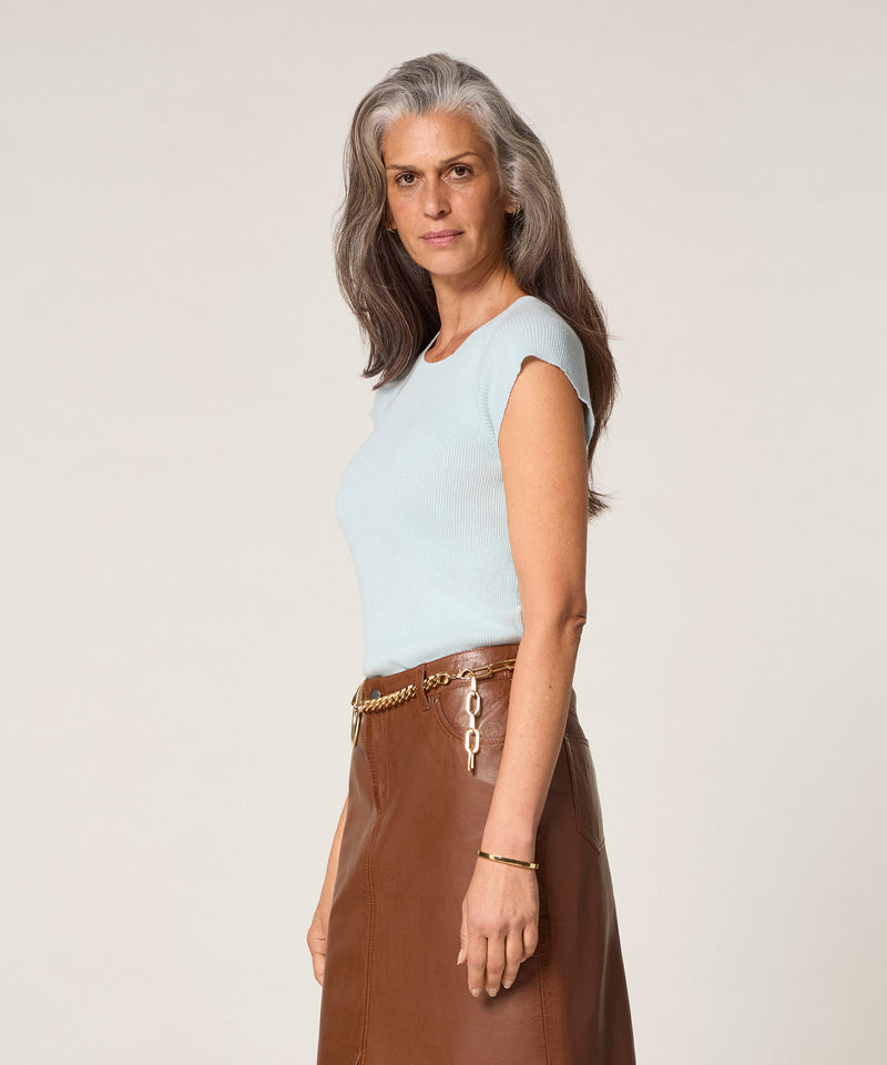 Jersey Manga Corta - Azul Agua - Mujer