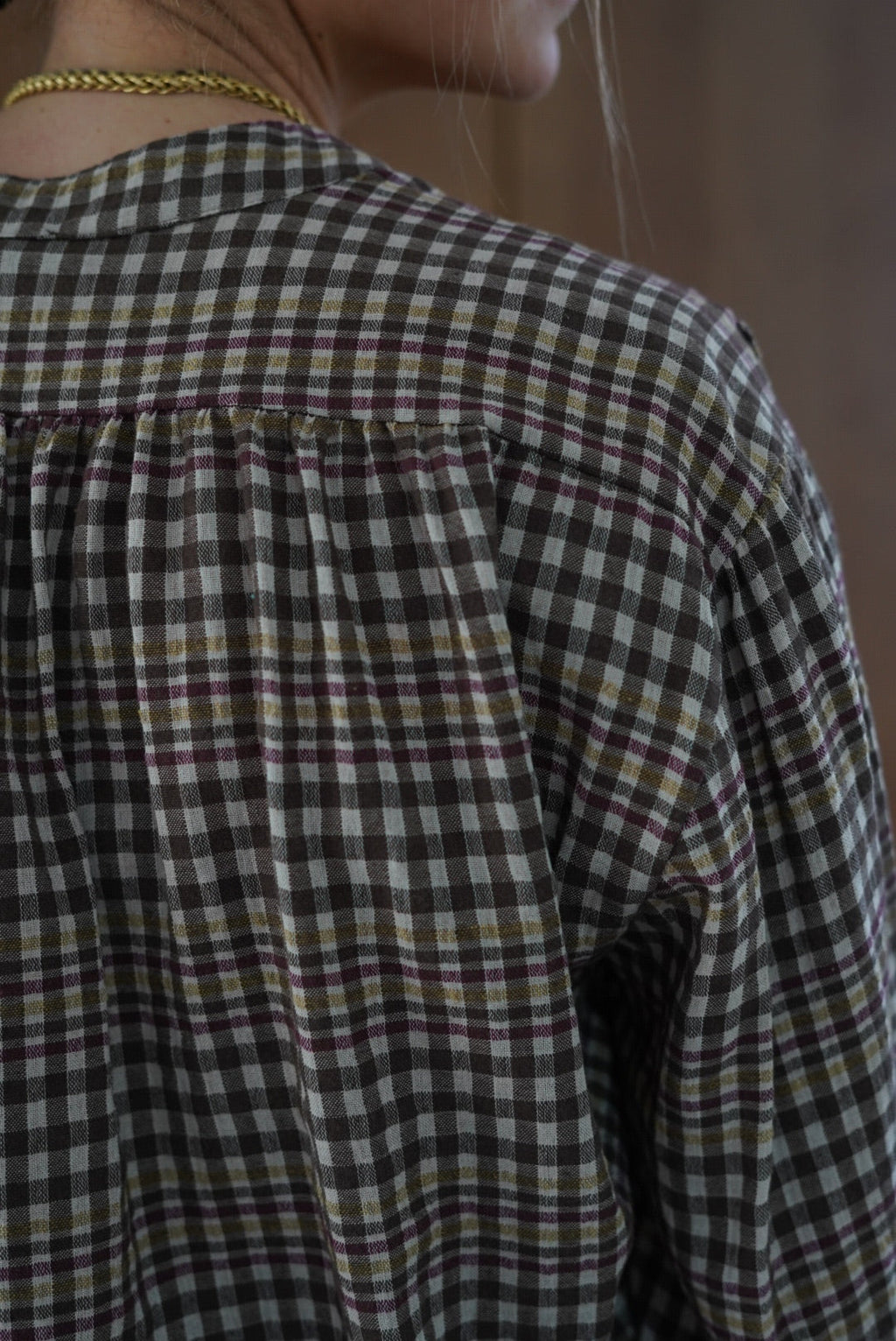 Colette Brown Check Blouse