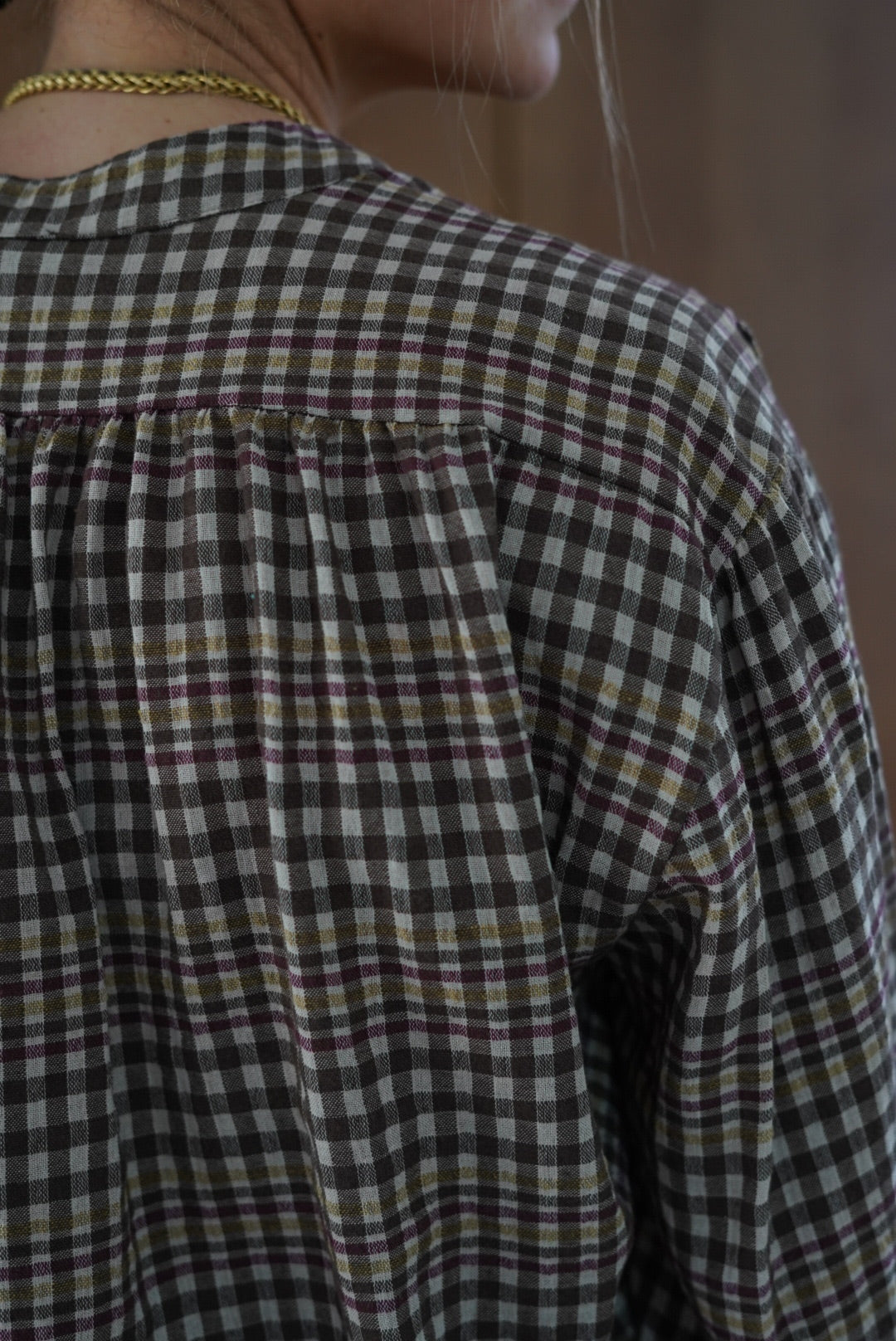 Colette Brown Check Blouse
