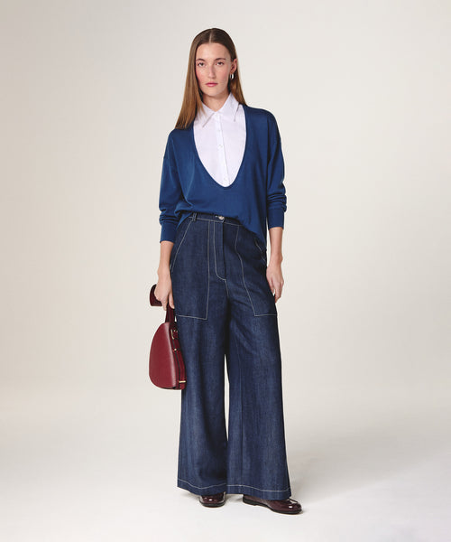 Jersey de manga larga - Azul marino - Mujer