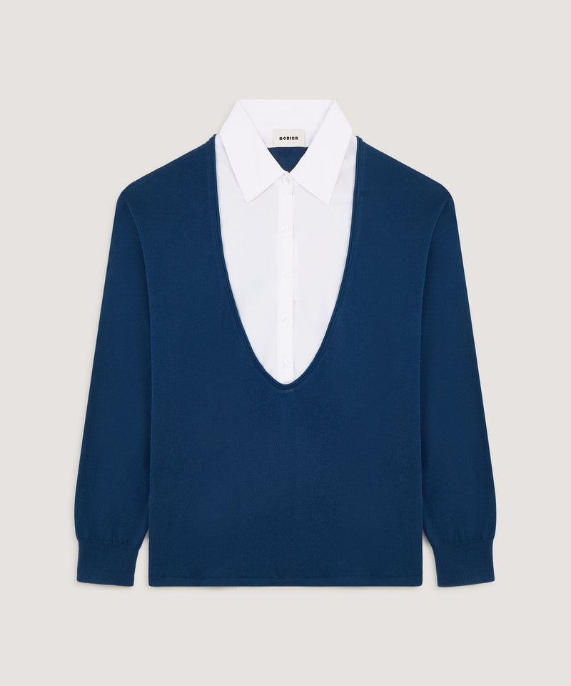 Jersey de manga larga - Azul marino - Mujer