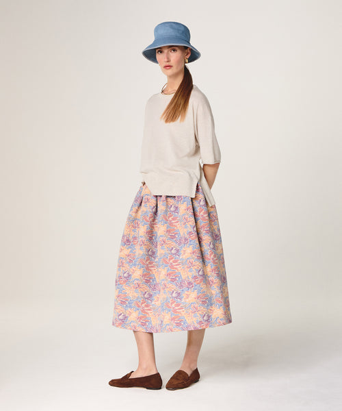 Jersey de cuello redondo y manga corta - Blanco Crudo - Mujer