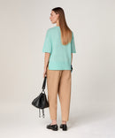 Jersey manga corta y cuello redondo - Verde agua - Mujer