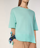 Jersey manga corta y cuello redondo - Verde agua - Mujer