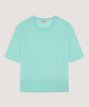 Jersey manga corta y cuello redondo - Verde agua - Mujer