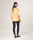 Jersey de manga corta con cuello de pico - Amarillo - Mujer