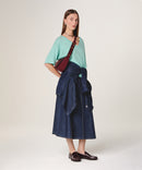 Jersey manga corta cuello pico - Verde agua - Mujer