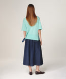 Jersey manga corta cuello pico - Verde agua - Mujer