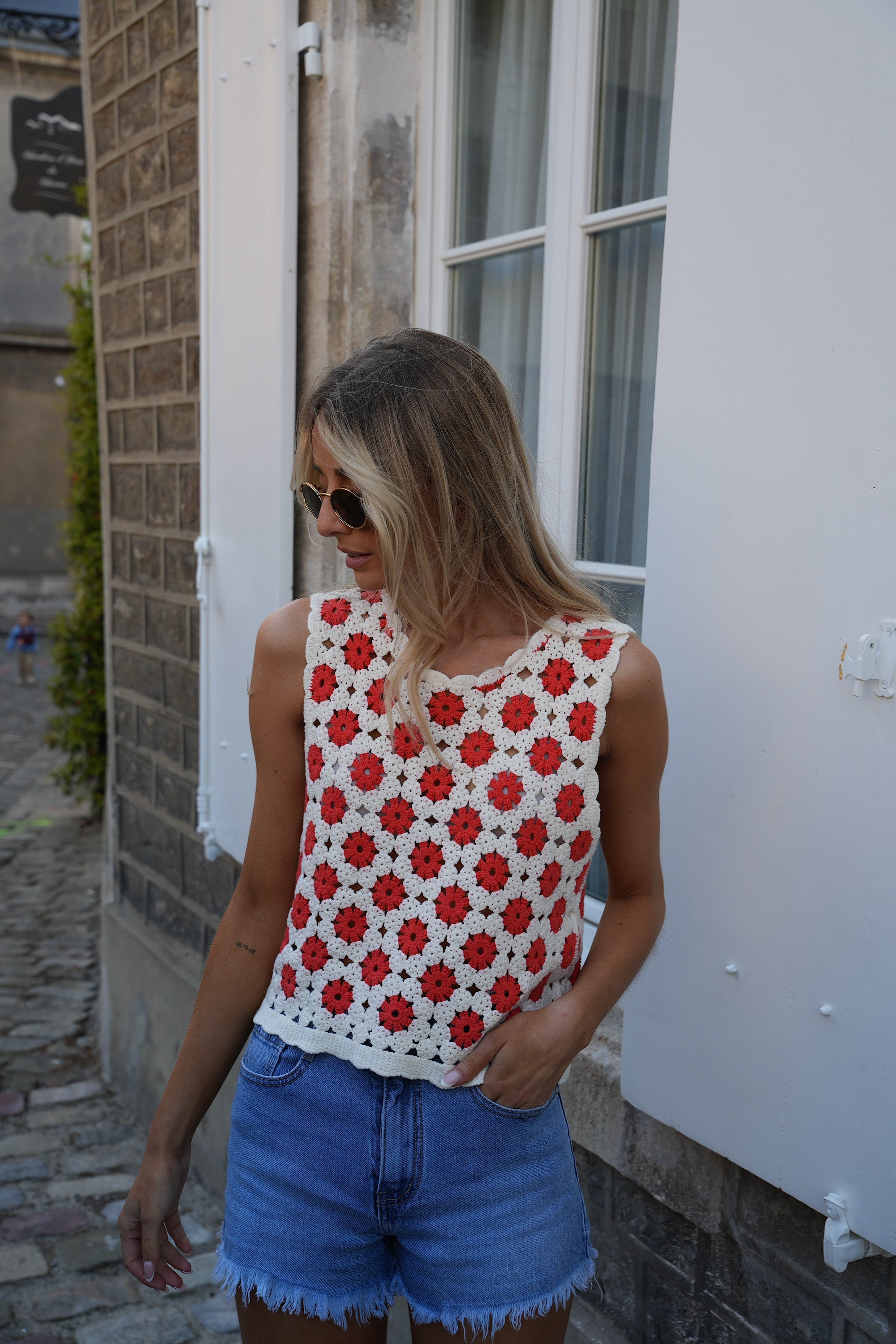 Top Crochet Emery - Rouge
