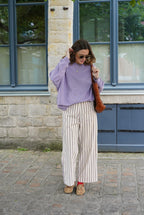 Augustin Striped Pants Camel/Lilac