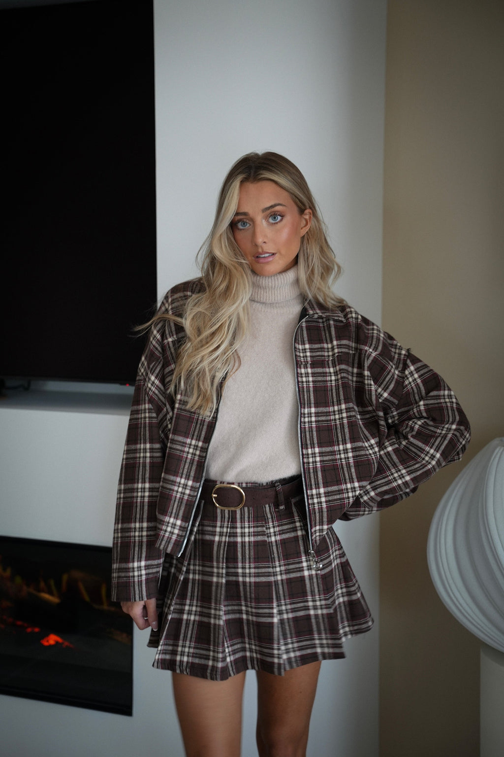 Kloé Chocolat - Checked Skirt-Shorts