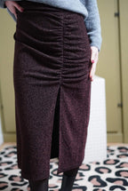 Bronze Glitter Eva Midi Skirt
