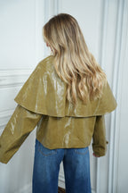 Dori Patent Jacket - Olive