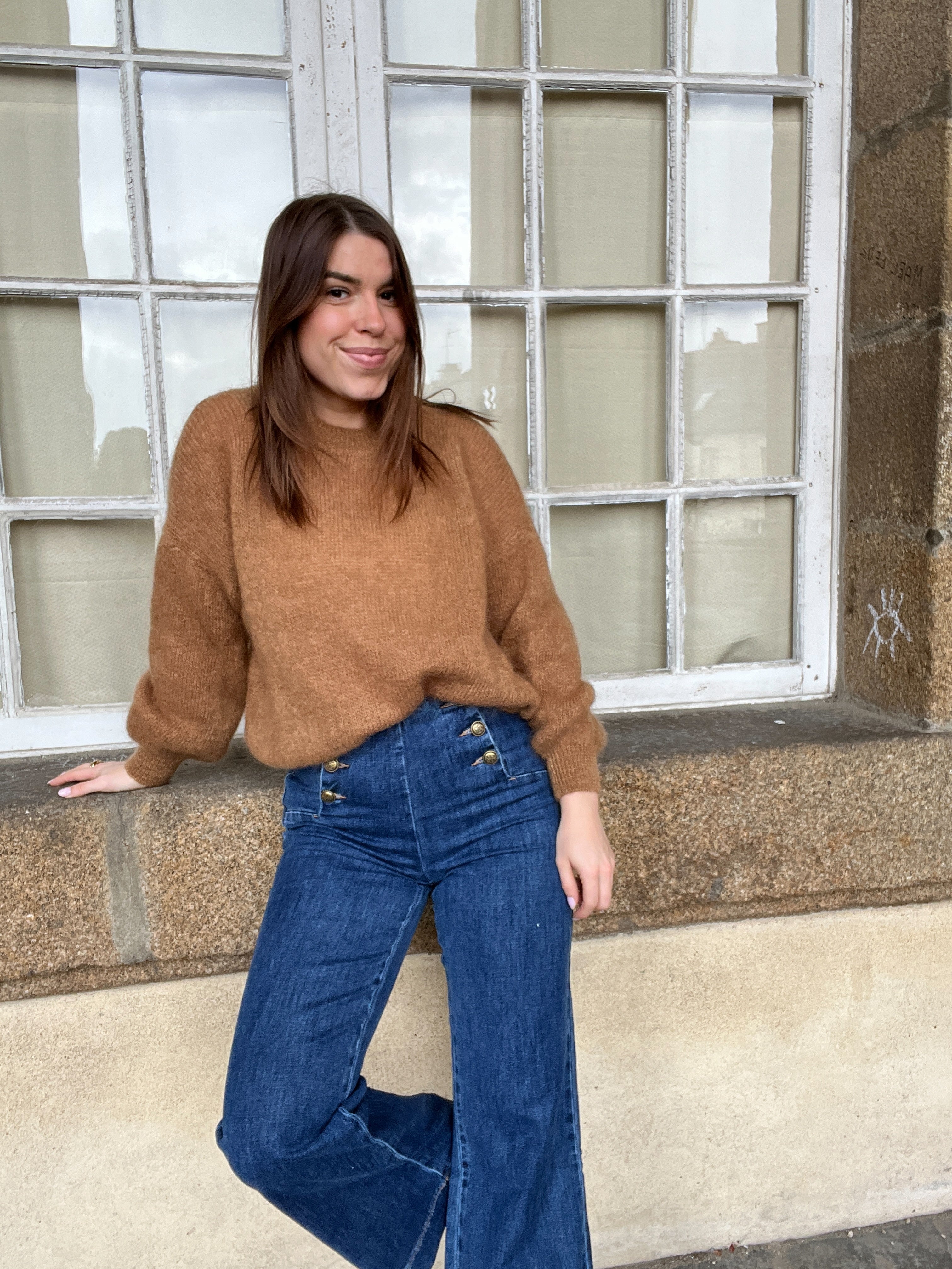 Maille en mohair et laine Gaia camel