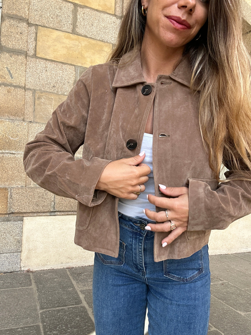 Chaqueta efecto ante Aline