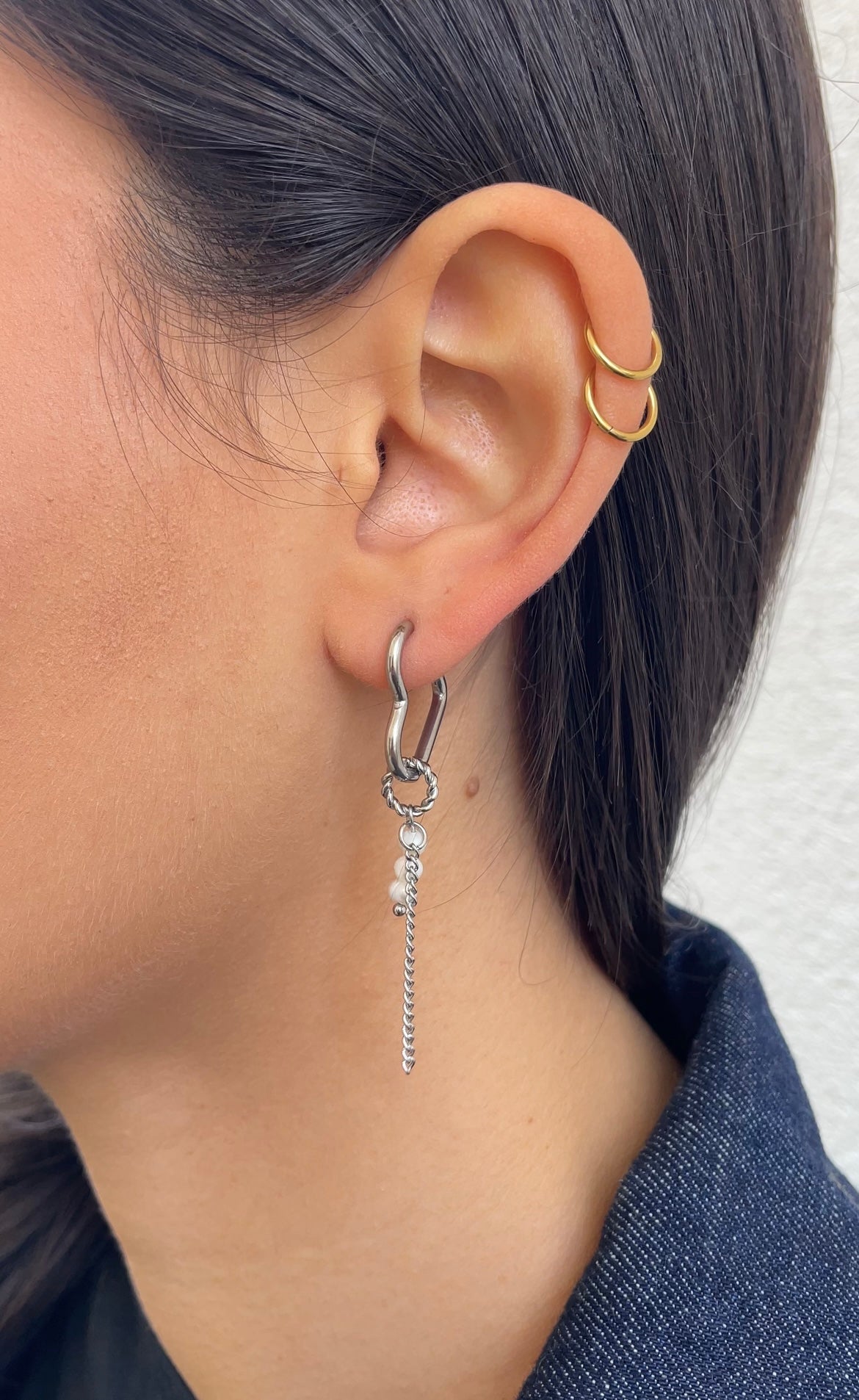 Pendientes de corazón asimétricos