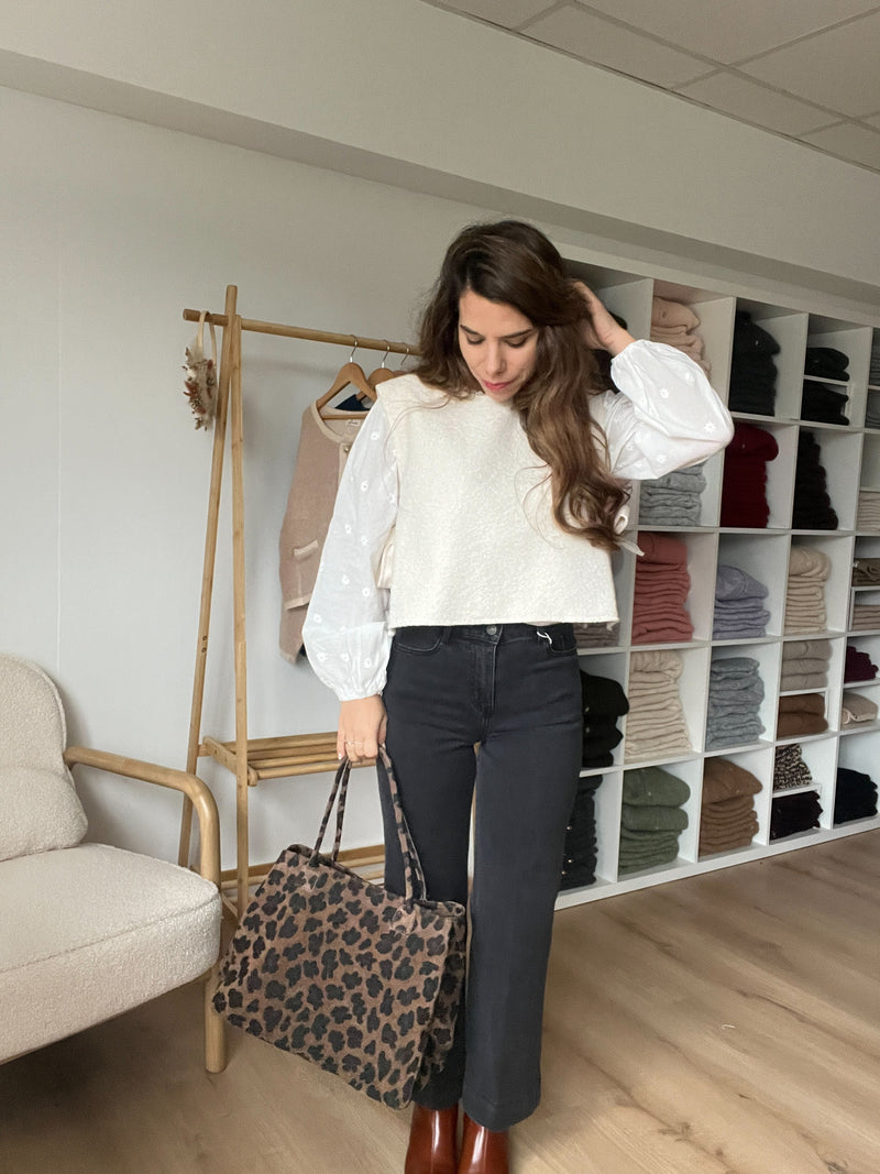 Pull Sans Manche Avec Nœuds Jeanne Écru