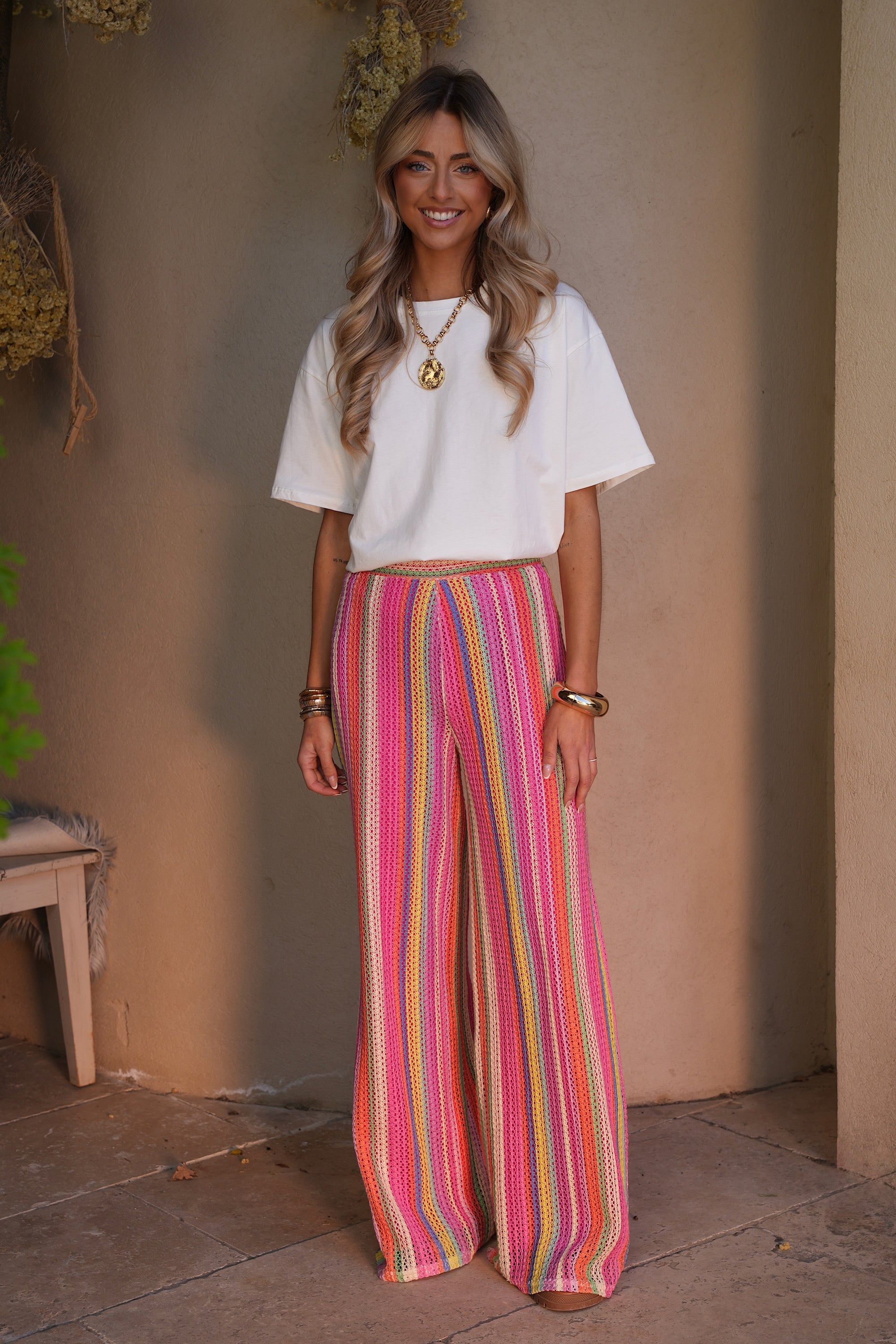 Pantalon En Crochet Talia - Coloré